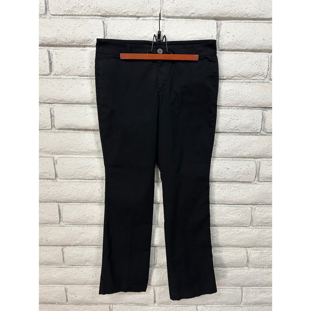 Old‎ Navy Womens Black Boot-Cut Chino Pants Size 10 Cotton Stretch Mid-Rise